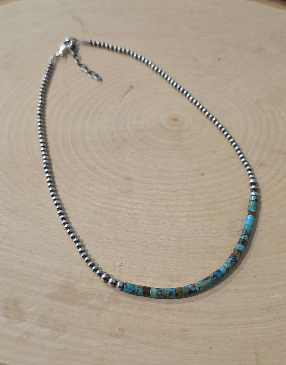 Desert Pearls & Turquoise Heishi Necklace