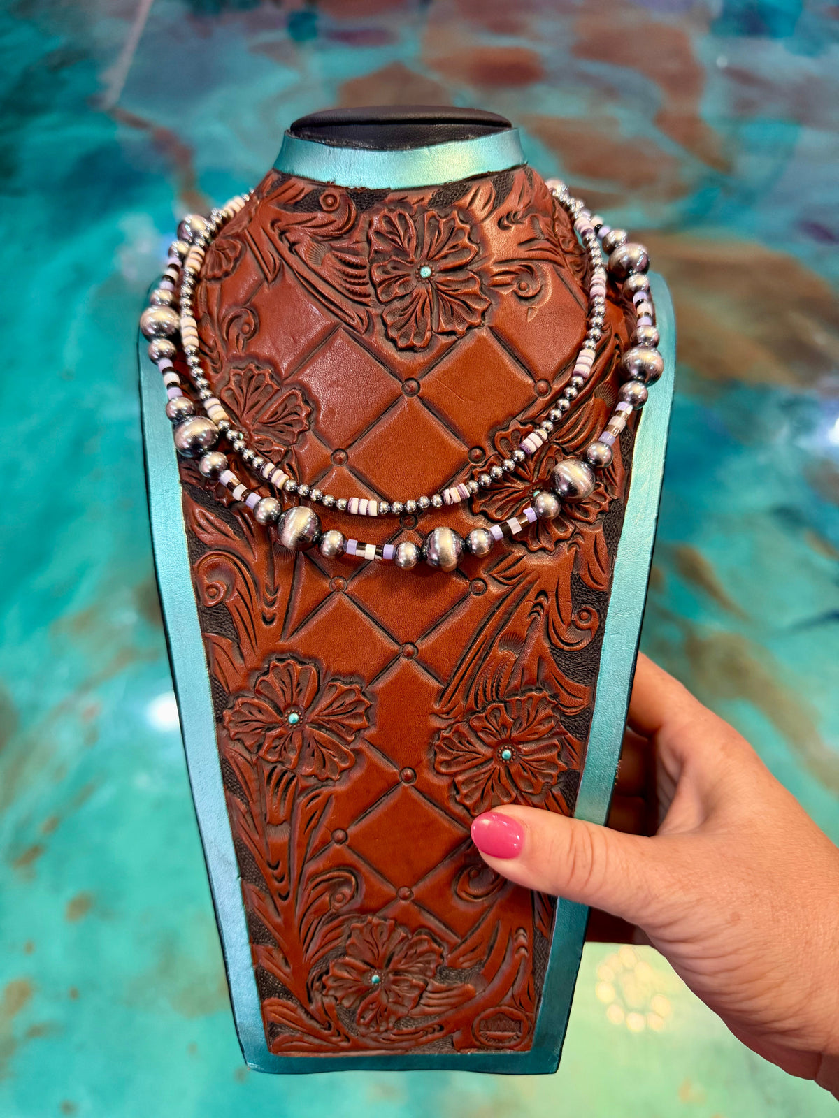 One Time Pieces – Wampum & Purple-Brown Shell Two-Necklace Stack