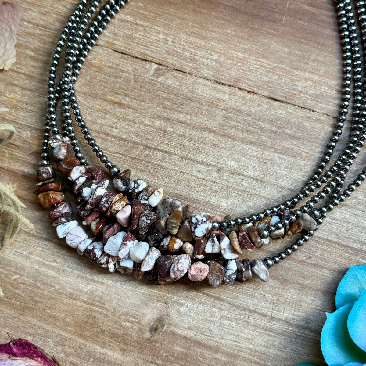 14” Wild Horse Choker – Sterling Silver Pearls