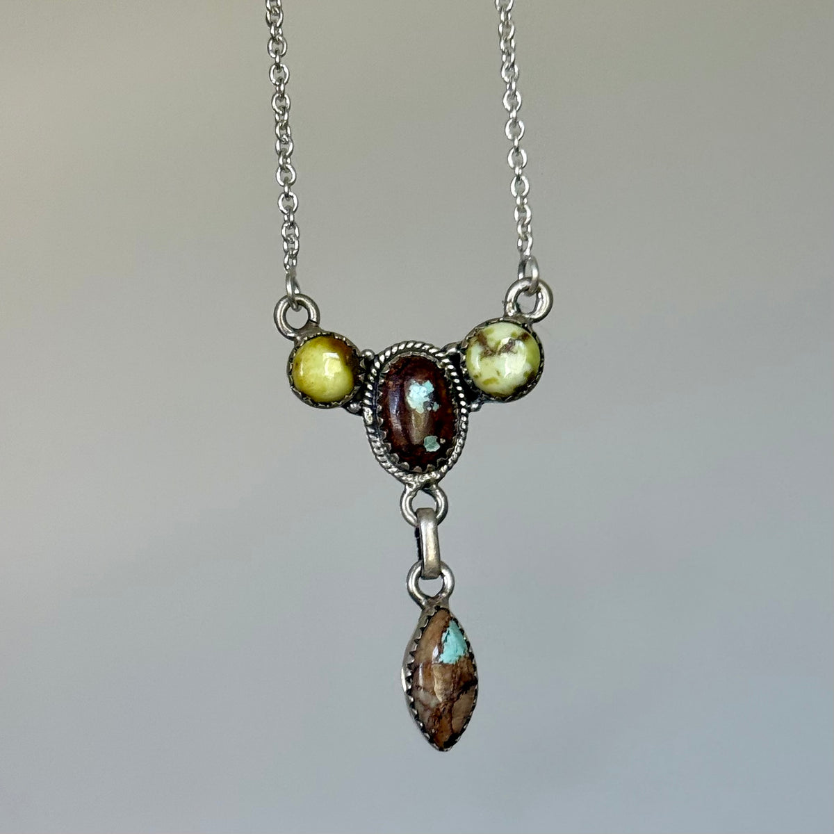 Royston Turquoise and Palomino Drop Necklace