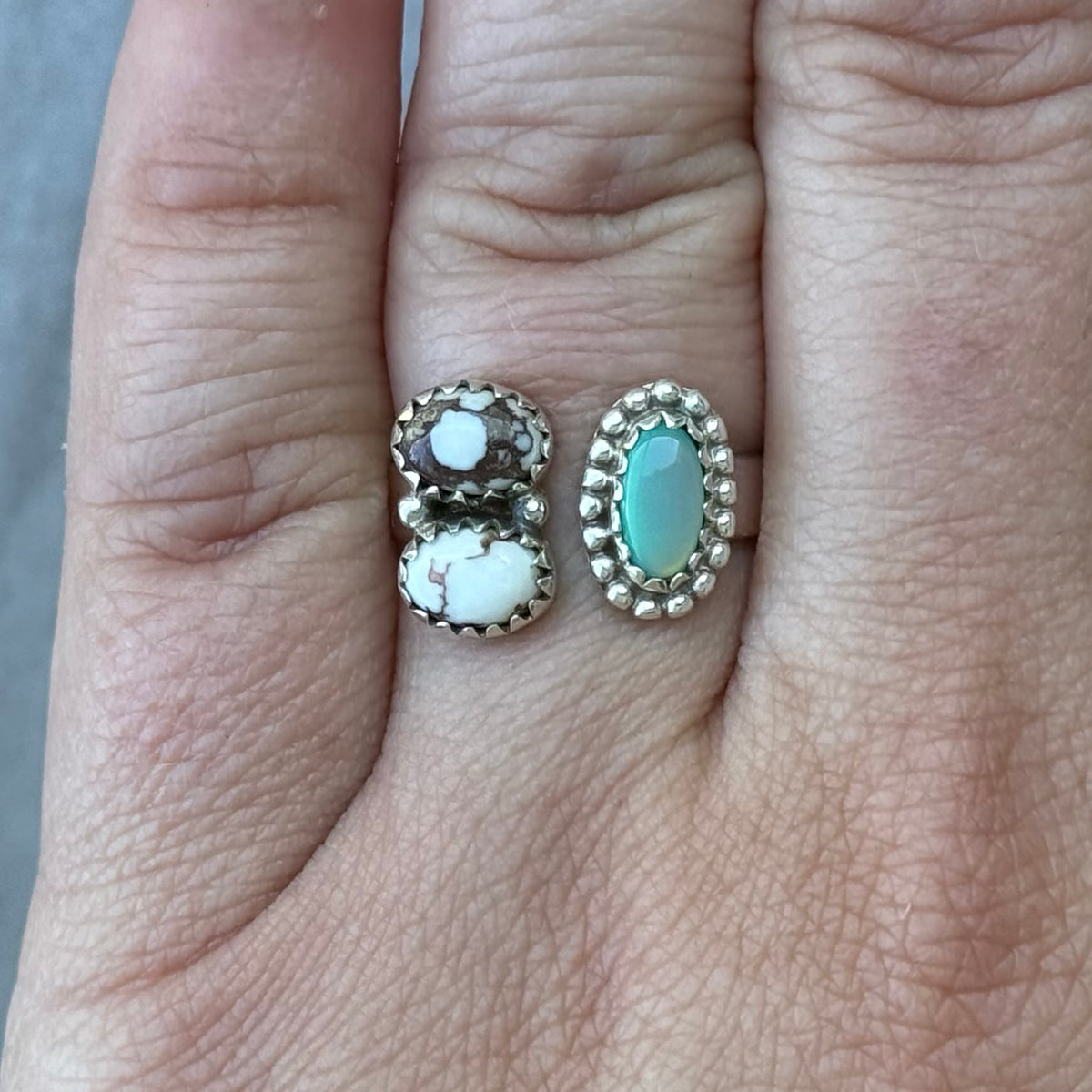 Wild Horse & Balloon Opal Floater Rings