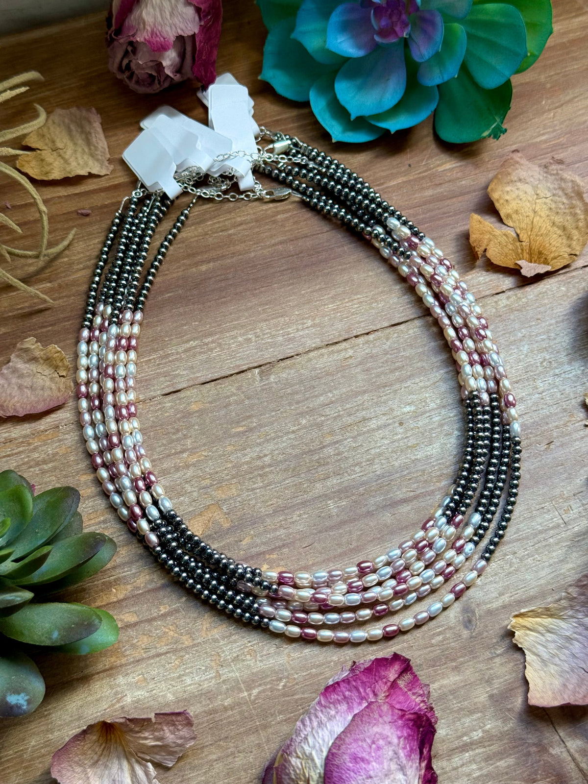15.25” Pink Freshwater Pearl Necklace – Sterling Silver Pearls