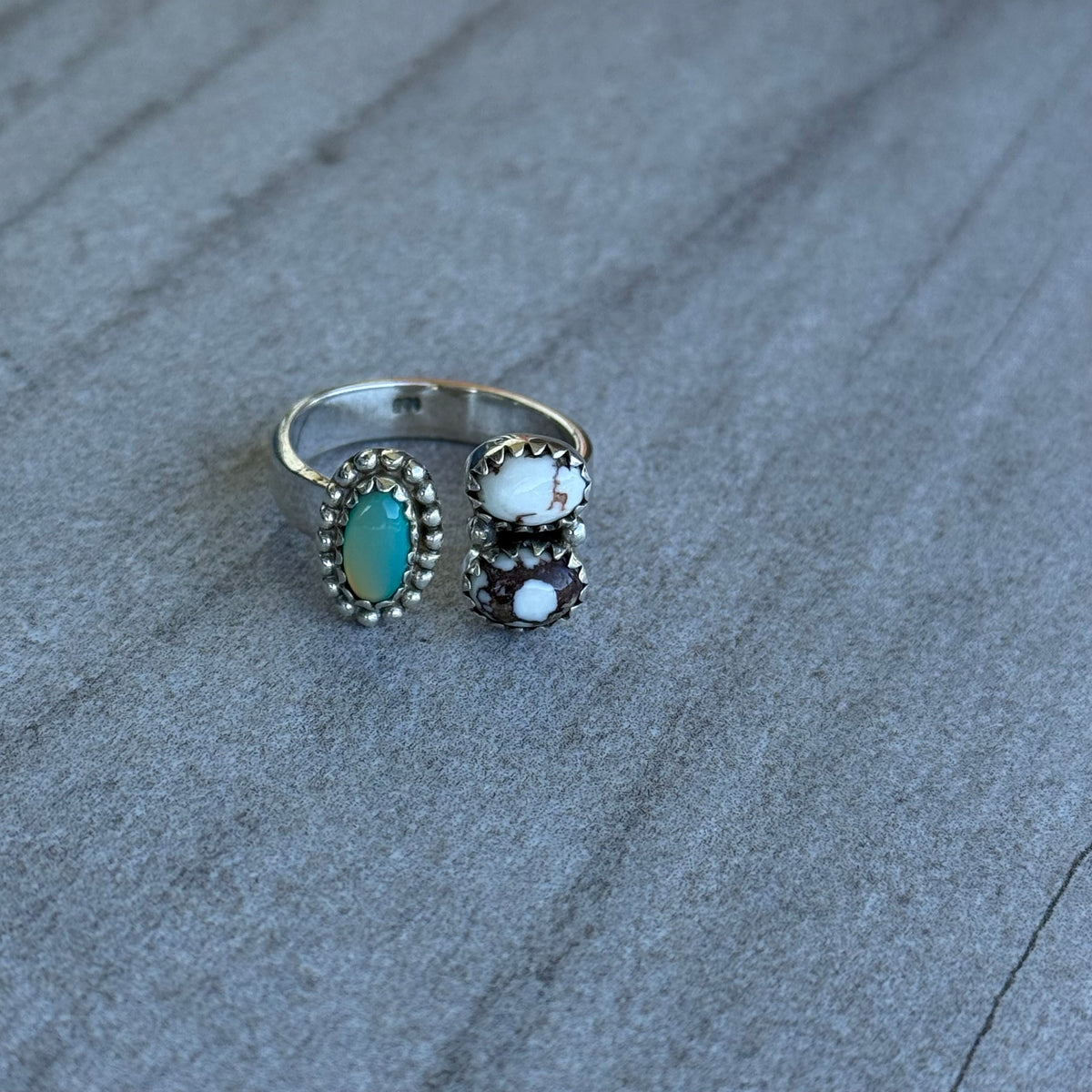 Wild Horse & Balloon Opal Floater Rings