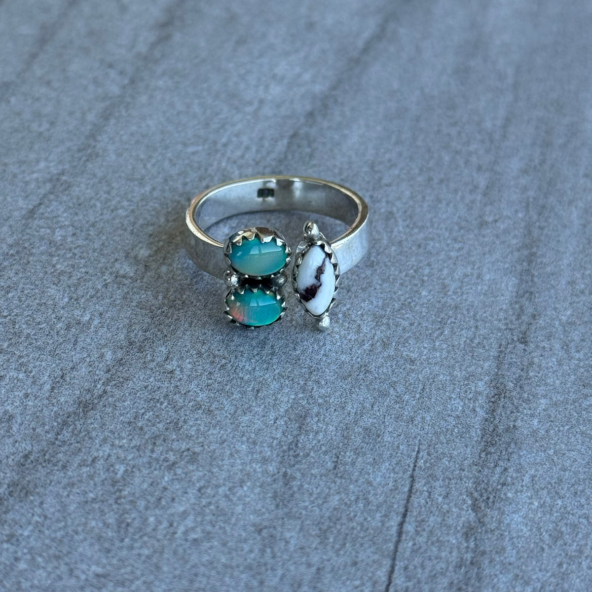 Wild Horse & Balloon Opal Floater Rings
