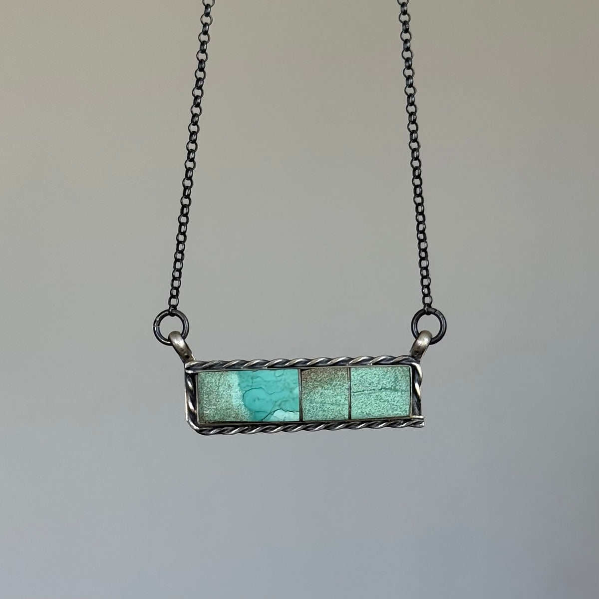 #8 Turquoise Sterling Silver Bar Necklace *Native