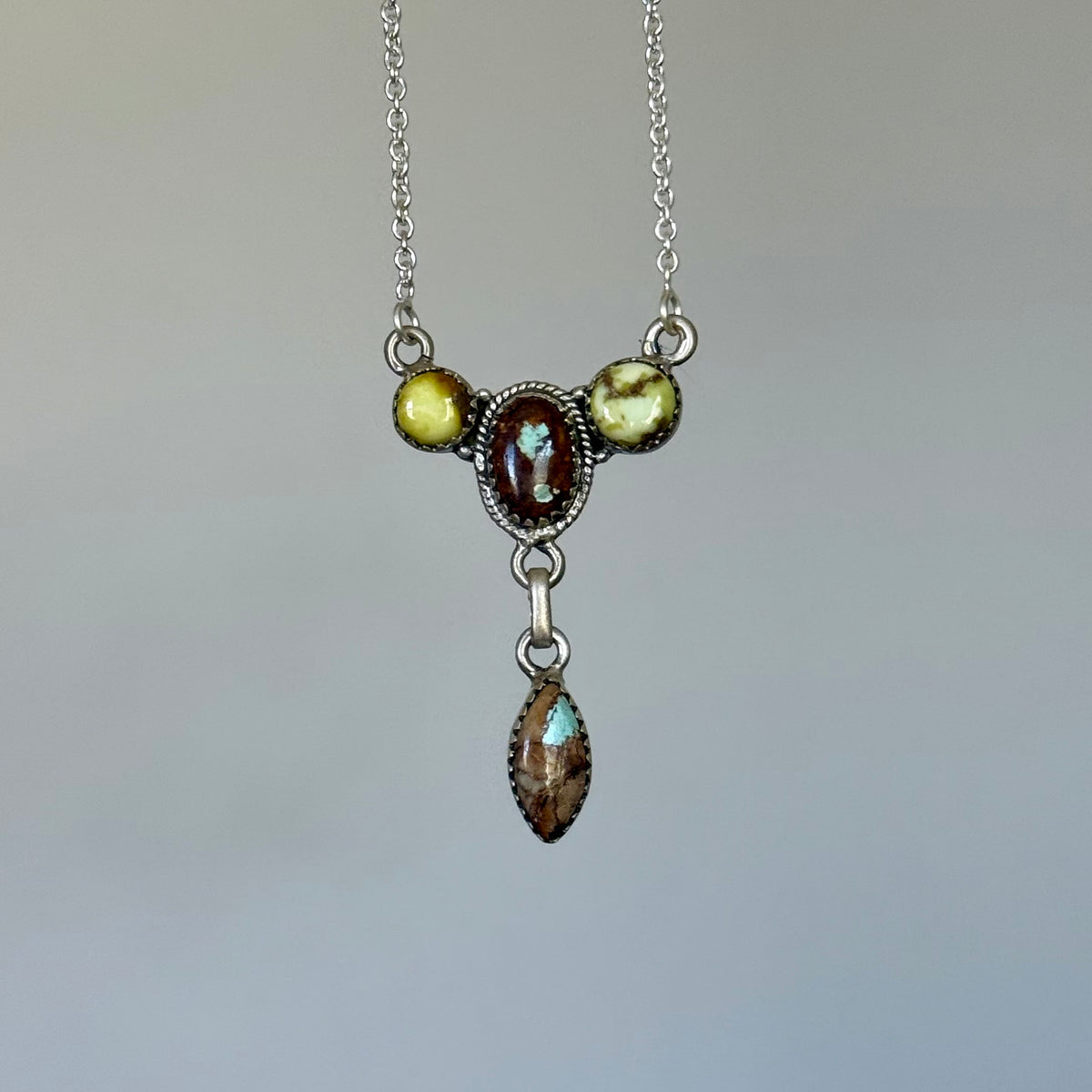 Royston Turquoise and Palomino Drop Necklace