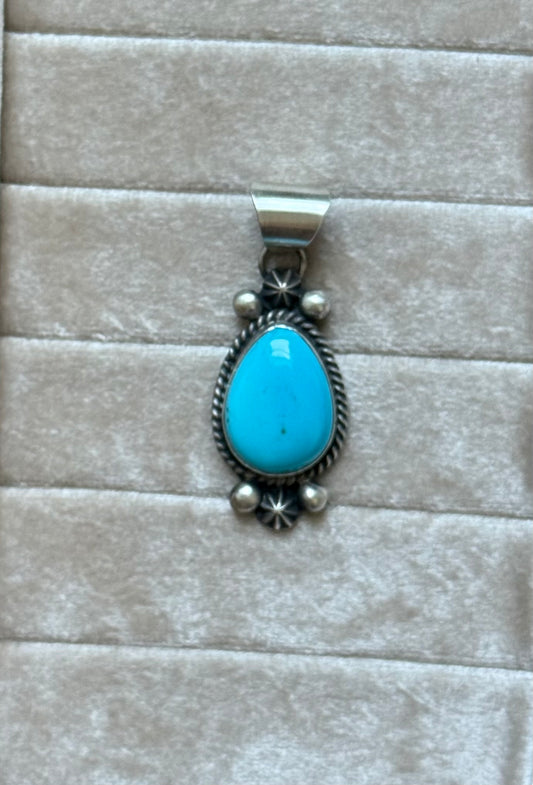 Blue Kingman Turquoise Pendant *Native Made