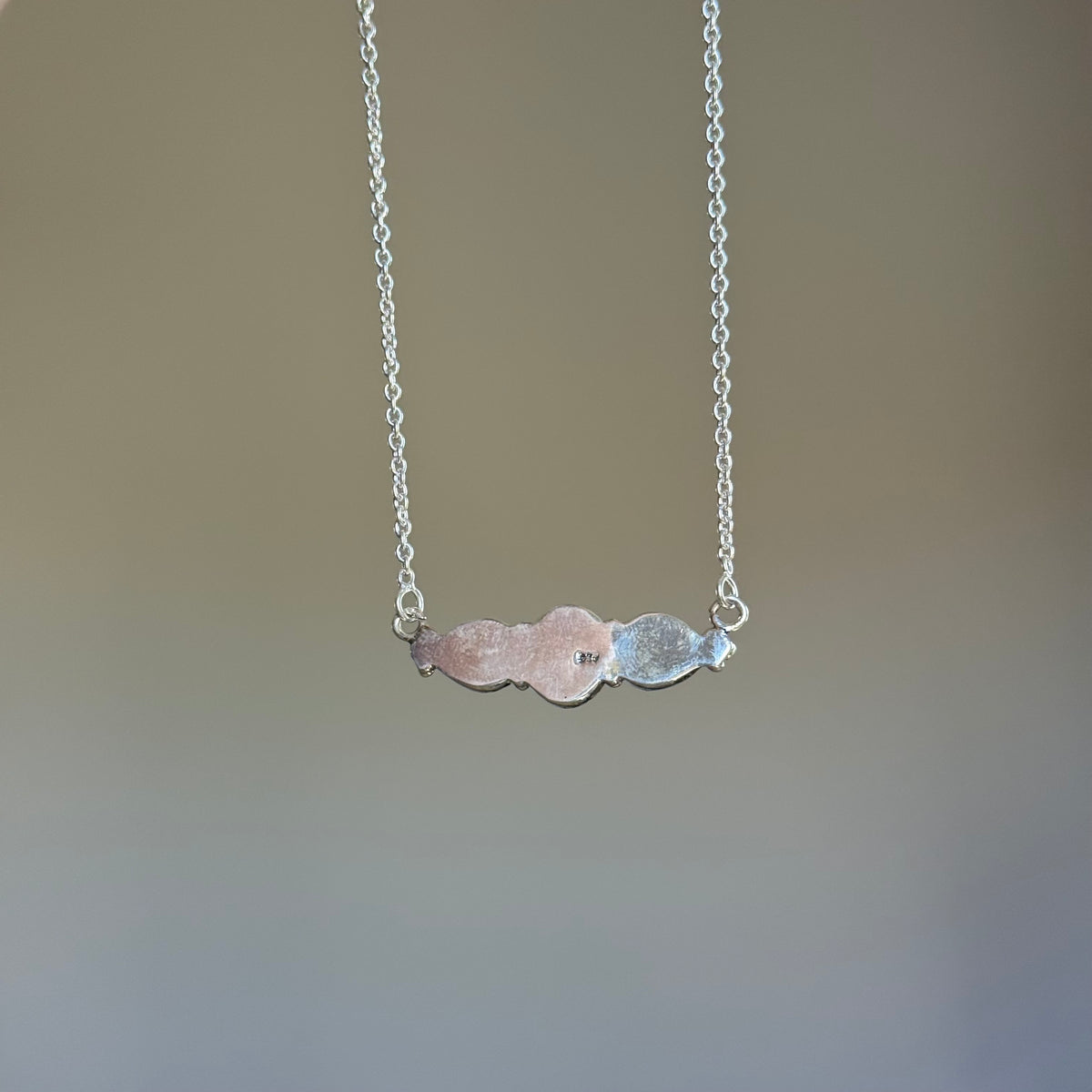 Sterling Silver Pink Conch and  Kingman Turquoise Stone Necklace
