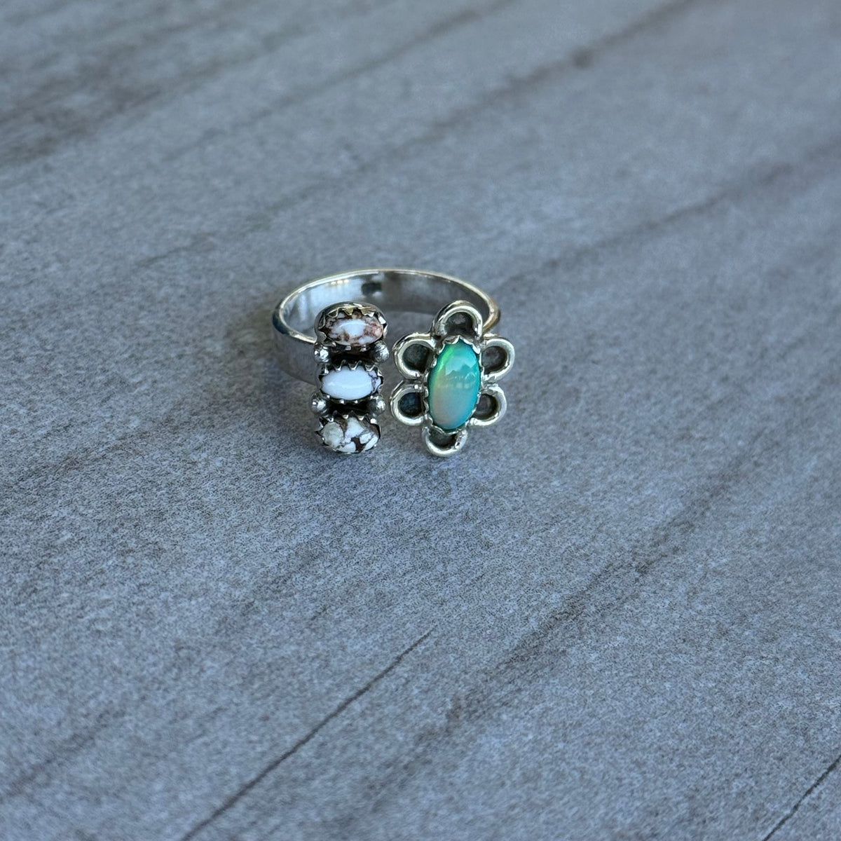 Wild Horse & Balloon Opal Floater Rings