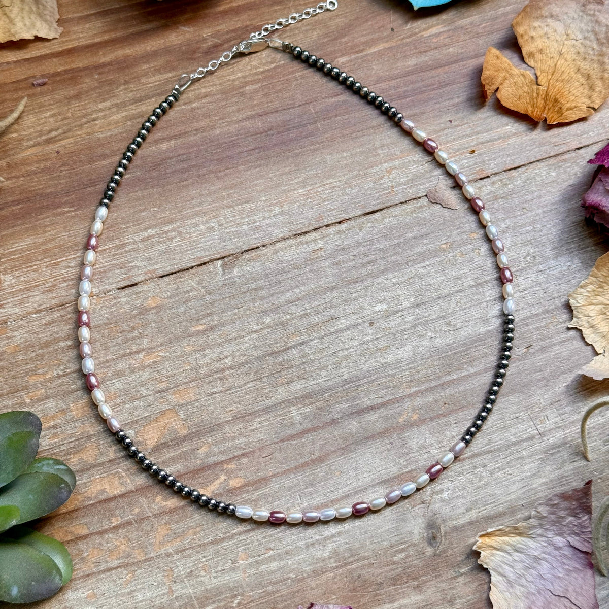 15.25” Pink Freshwater Pearl Necklace – Sterling Silver Pearls