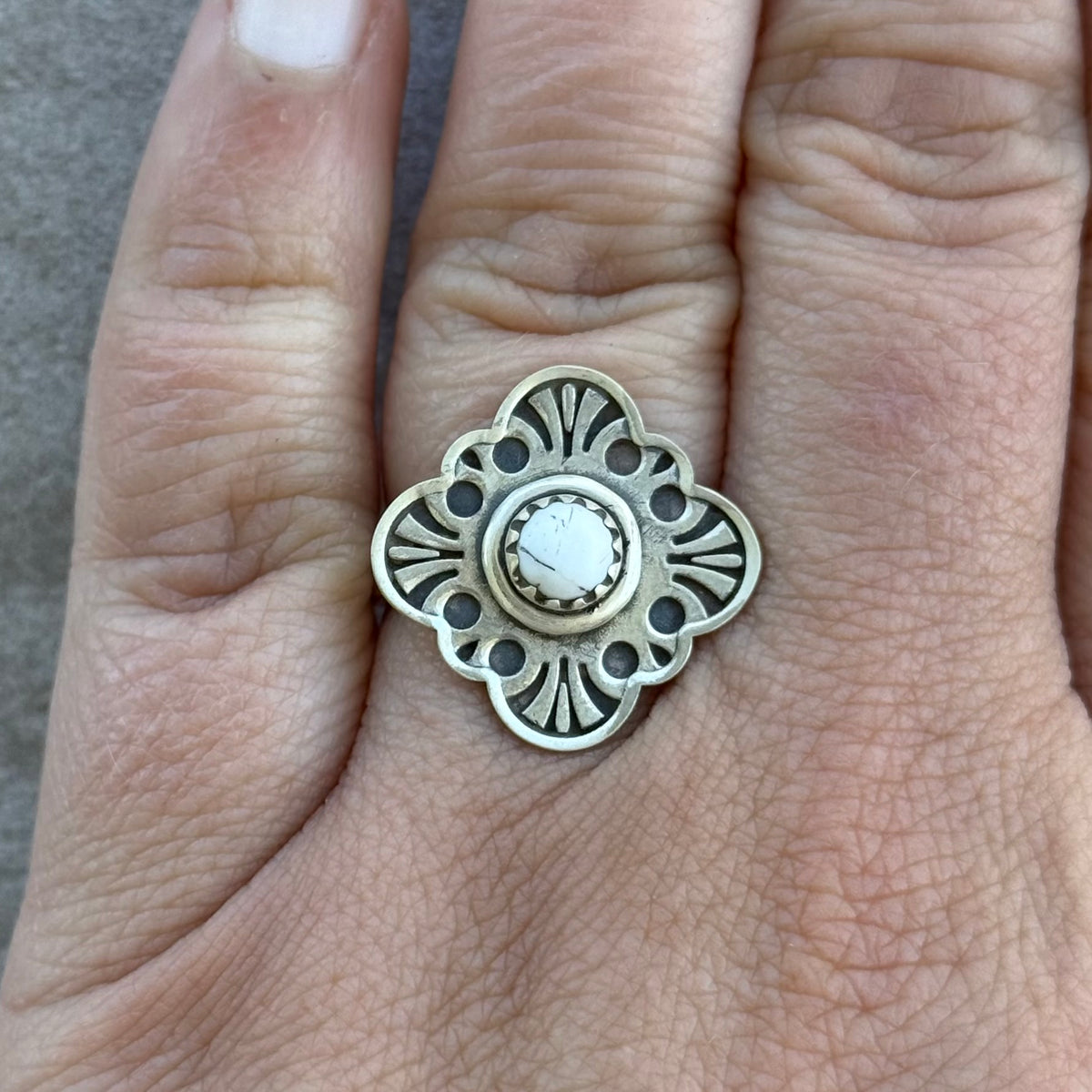 Wild Horse and Sterling Silver Adjustable Ring