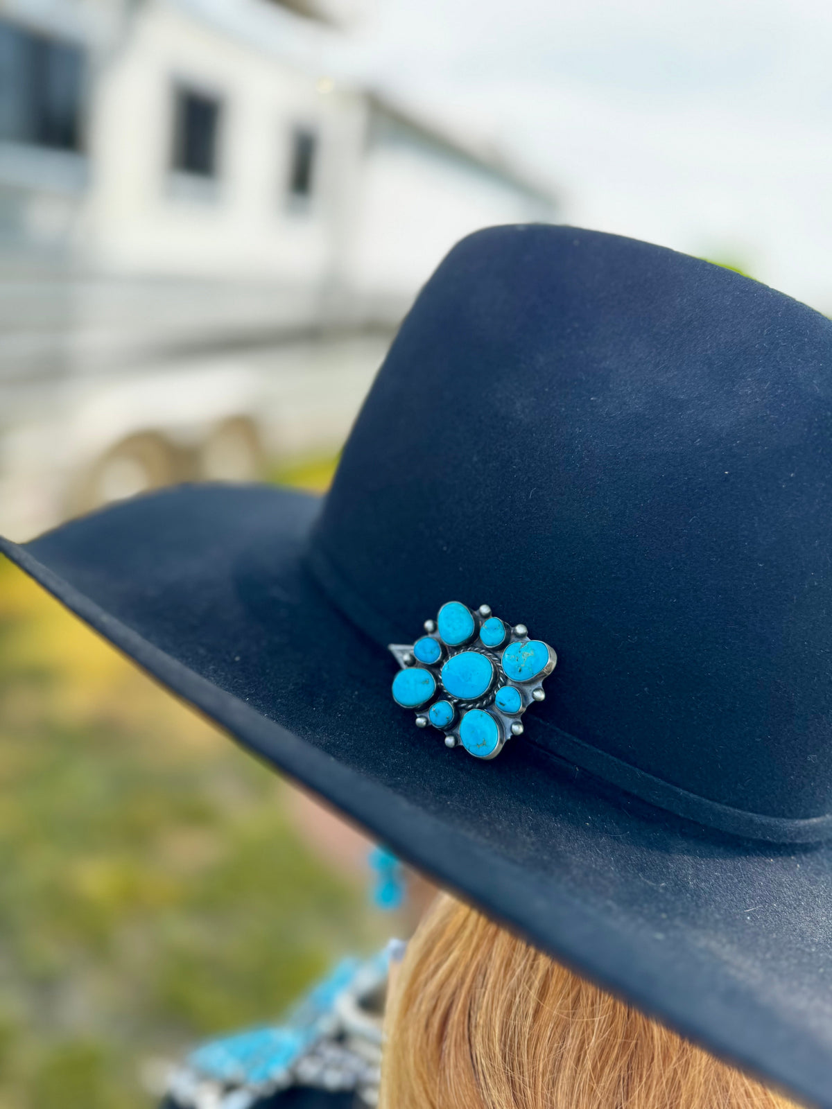 Complete Squash Blossom Set – Kingman Turquoise – Sterling Silver – Navajo Made by Wilson Dawes