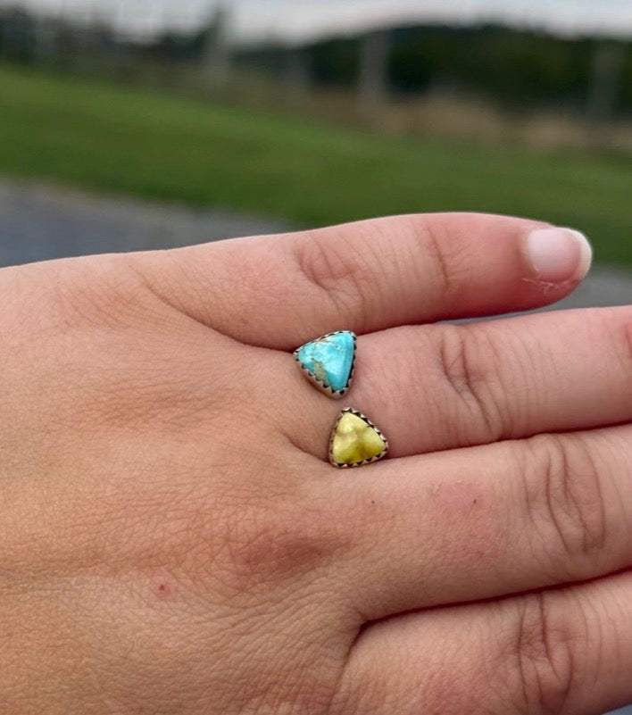 Whitewater Turquoise Palomino Floater Ring