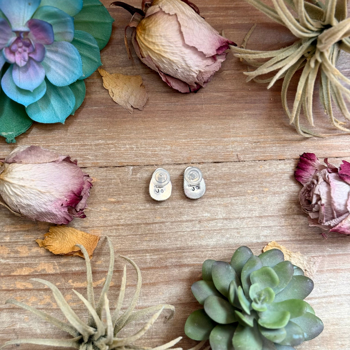3 - Sterling Silver Sonoran Gold Turquoise Stud Earrings by Jason Ogg