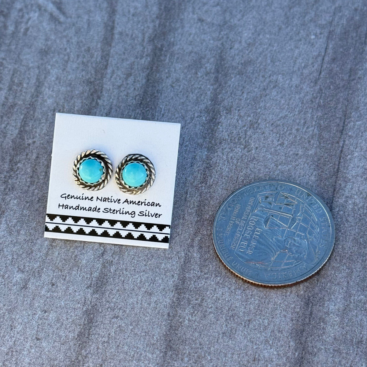 Kingman Turquoise Stud Earrings *Native Made