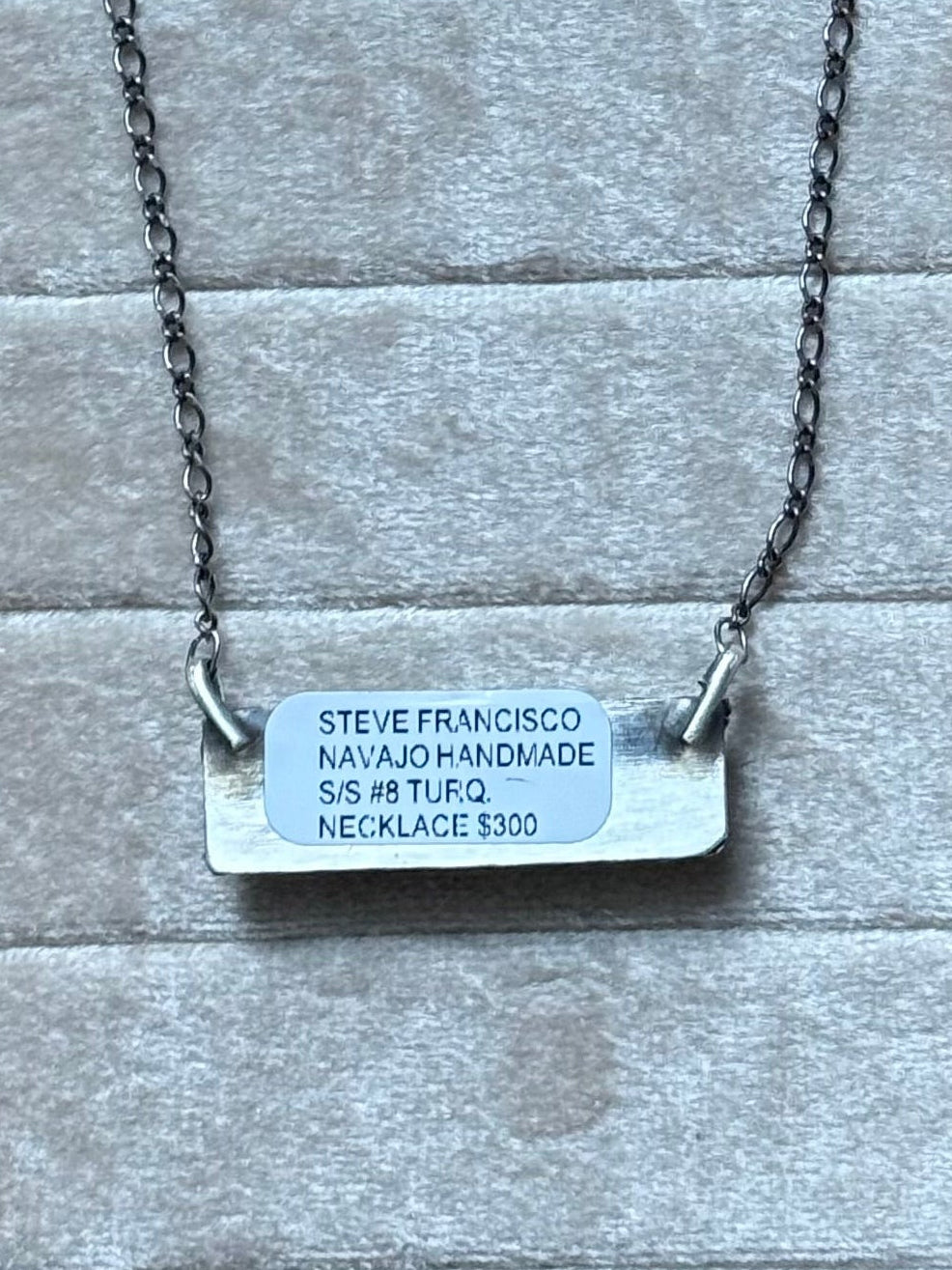 #8 Turquoise Sterling Silver Bar Necklace *Native