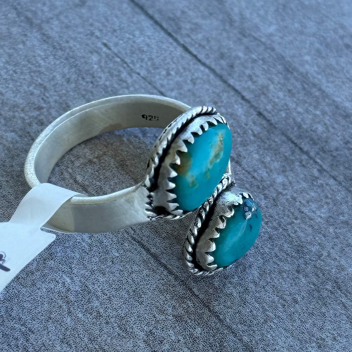 Adjustable Turquoise Bypass Ring