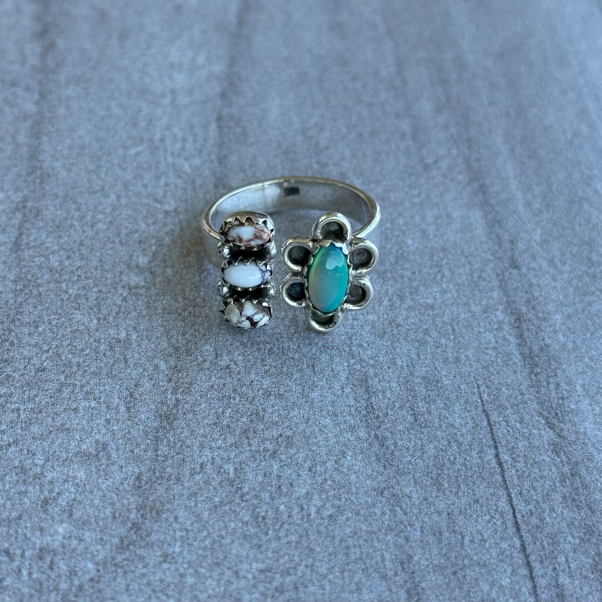 Wild Horse & Balloon Opal Floater Rings