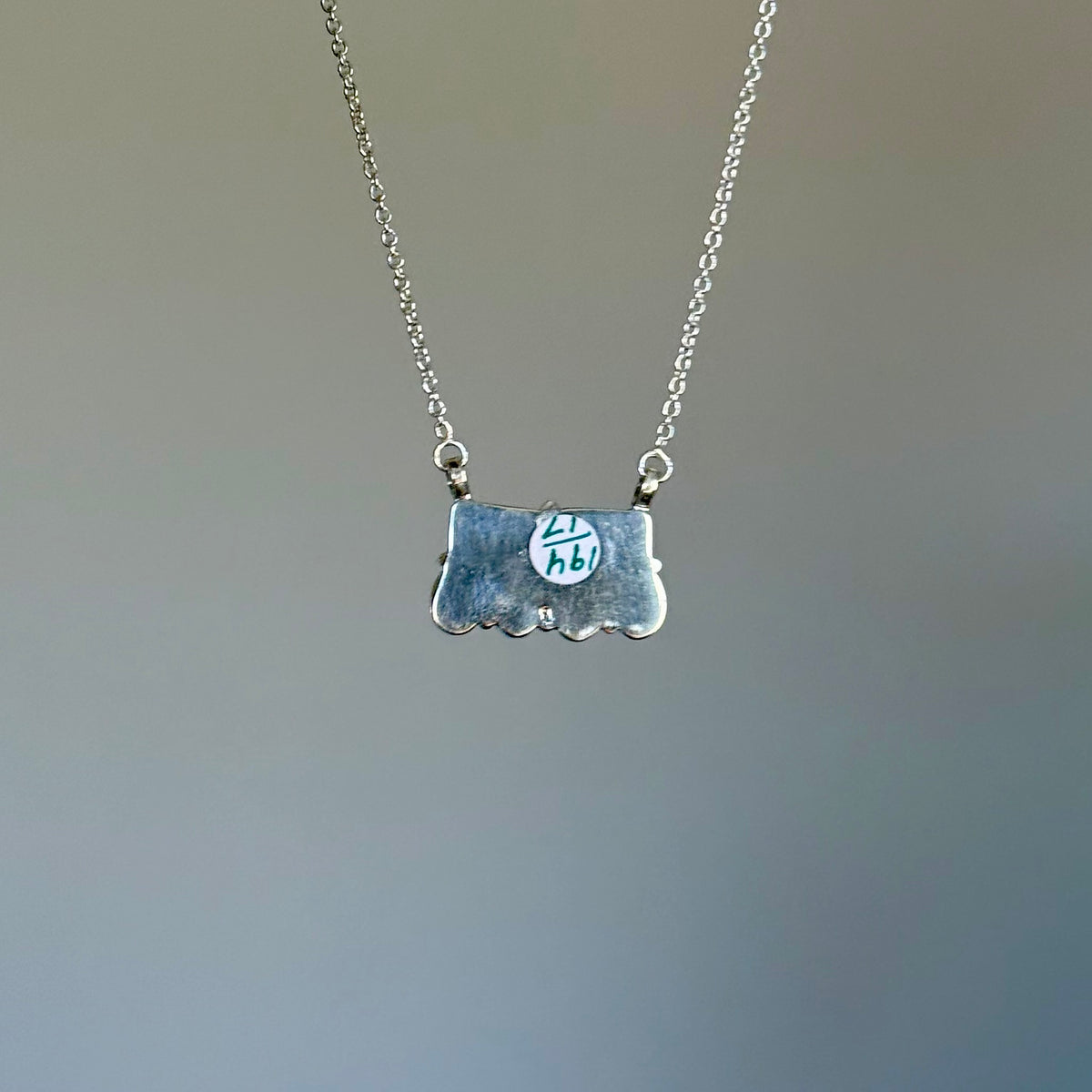 Handmade Sterling Silver Kingman Turquoise 6 Stone Bar Necklace