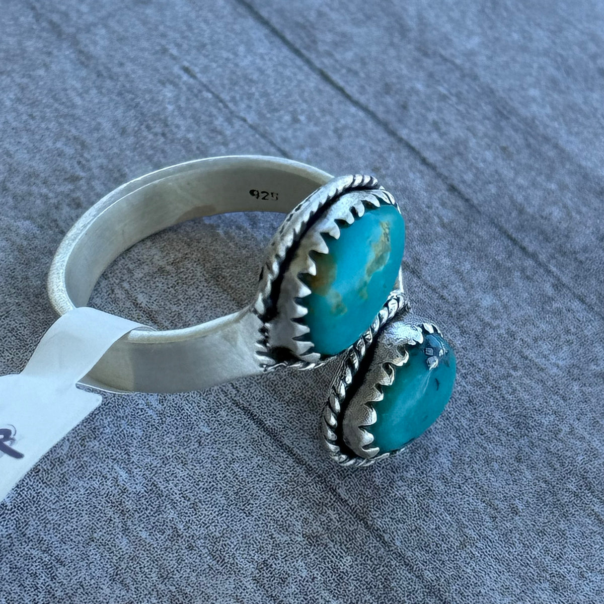 Adjustable Turquoise Bypass Ring