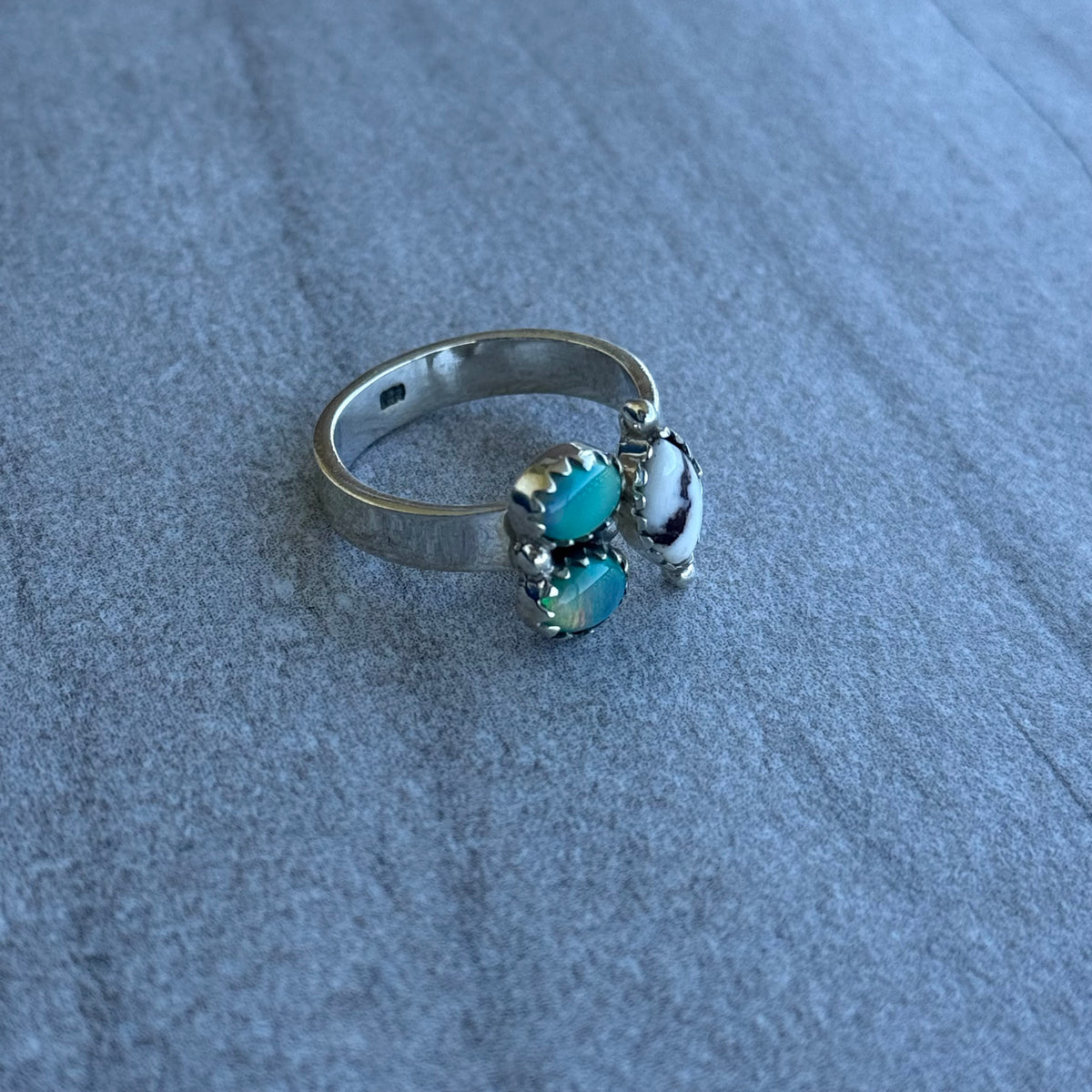 Wild Horse & Balloon Opal Floater Rings