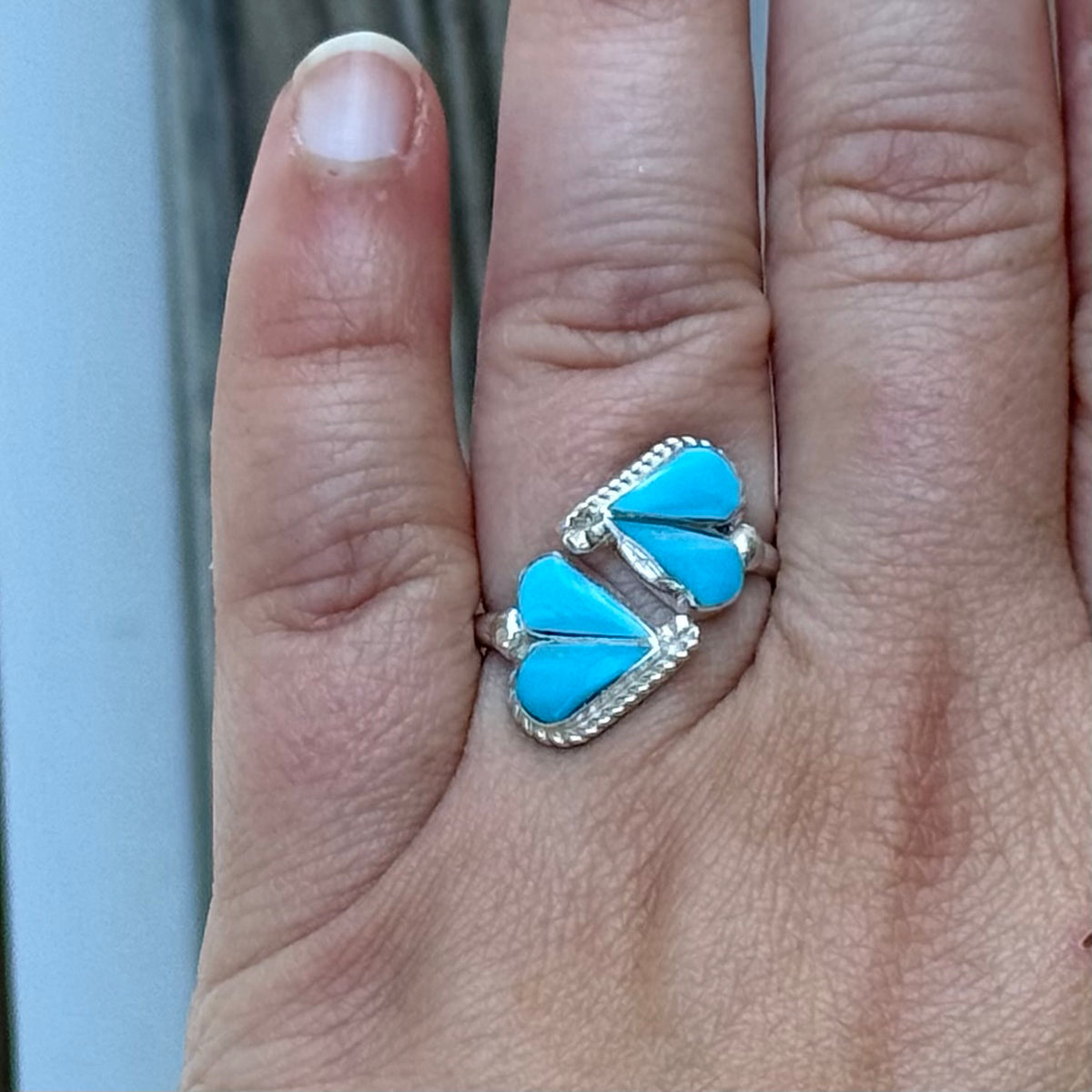 Turquoise Heart Bypass Ring *Native