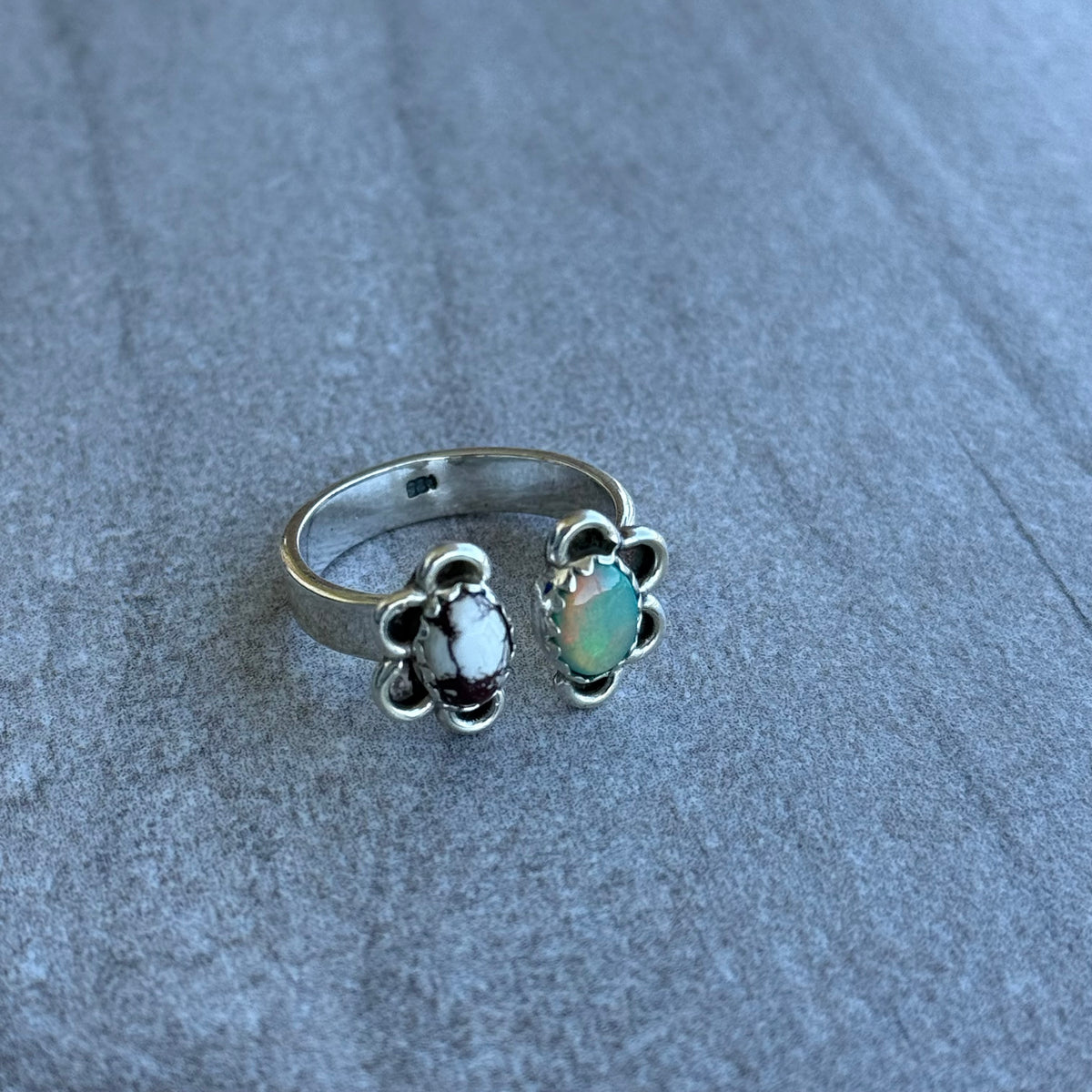 Wild Horse & Balloon Opal Floater Rings