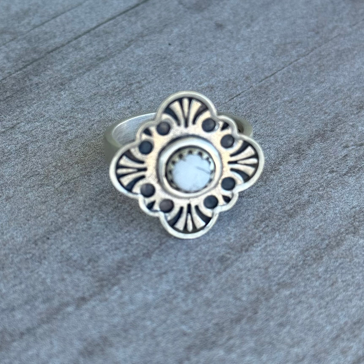 Wild Horse and Sterling Silver Adjustable Ring