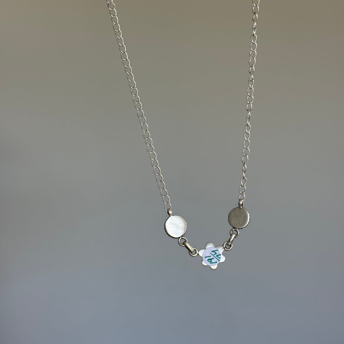 Kingman Turquoise Floral Silver Necklace