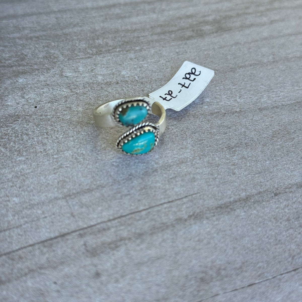 Adjustable Turquoise Bypass Ring
