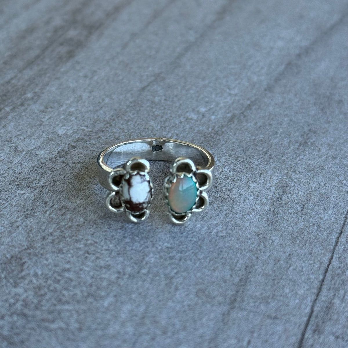 Wild Horse & Balloon Opal Floater Rings