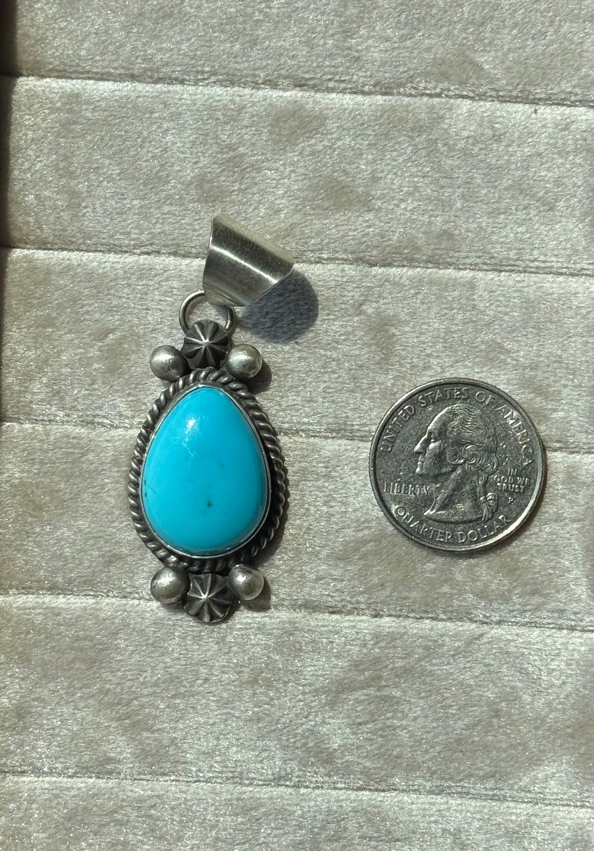 Blue Kingman Turquoise Pendant *Native Made