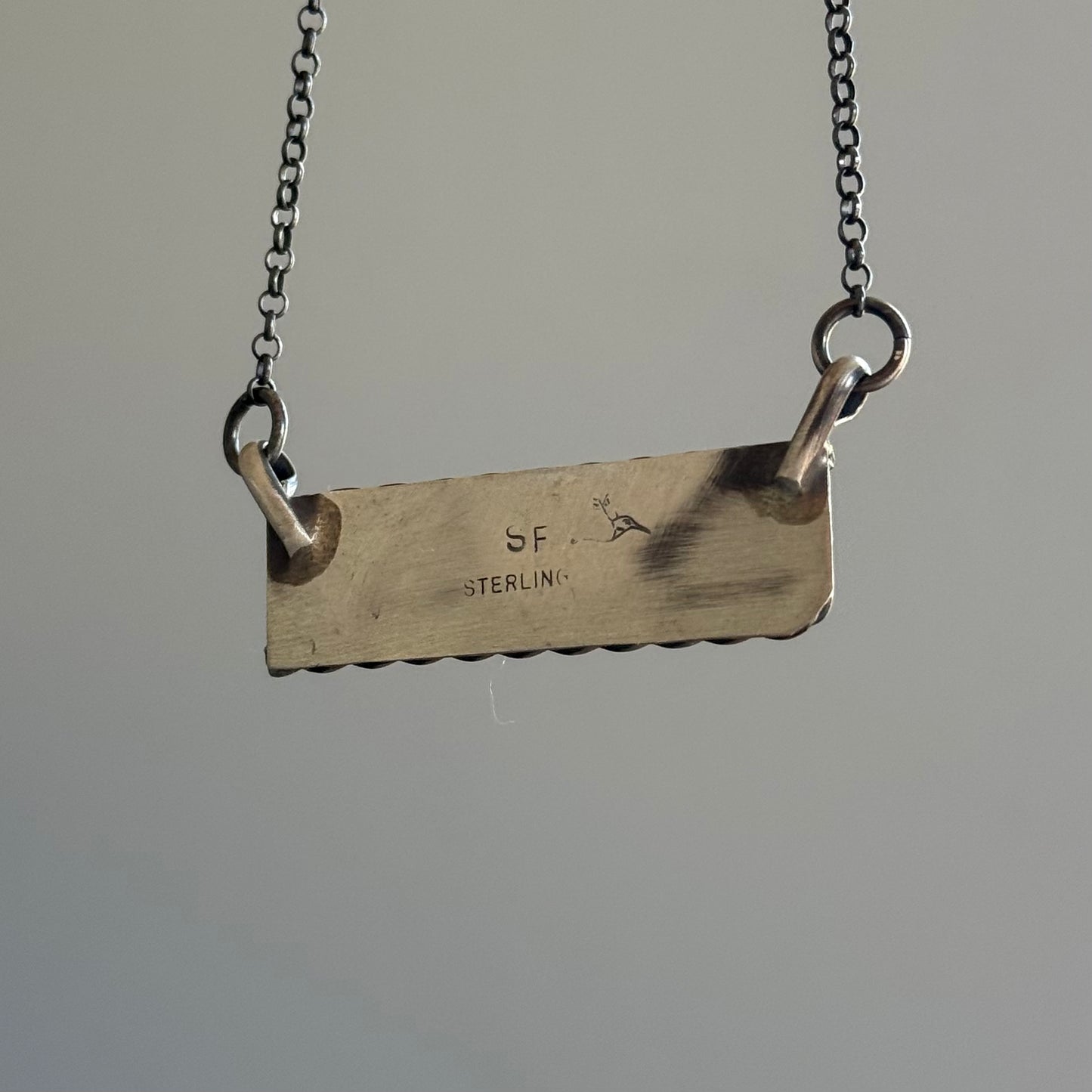 #8 Turquoise Sterling Silver Bar Necklace *Native