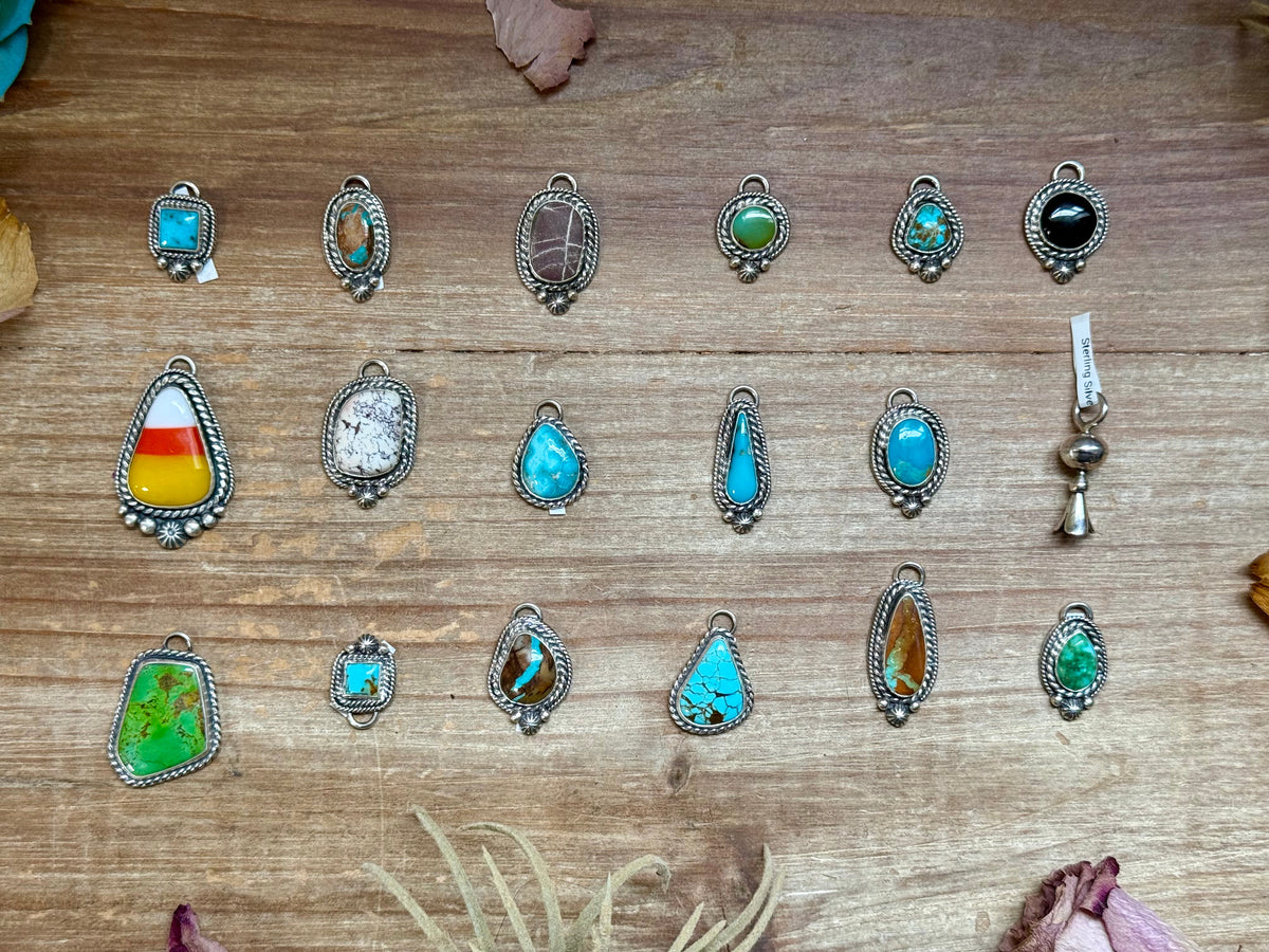 Sterling Silver & Turquoise Charms – Handmade by Jason Ogg & Shay Pfeiffer – USA Made – Pick Your Favorite